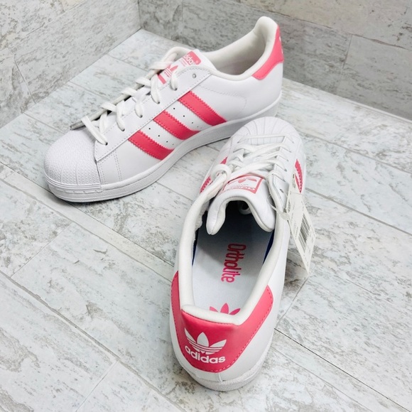Adidas Superstar White & Hot Pink - Picture 3 of 7